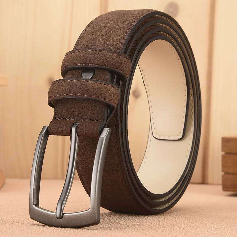 Suede Retro Trend Alloy Buckle Men'S Belt Large Size Genuine High-End Belt, Gift For Boyfriend And Dad Y260225