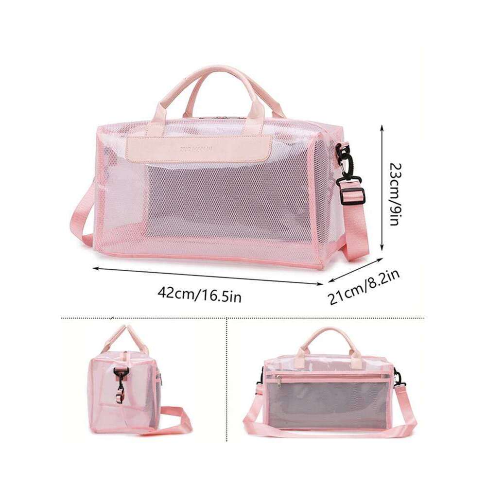 Transparent Waterproof PVC Duffle Zipper Travel Storage Bag,Sports Fitness Bag, Large Capacity Handbag & Shoulder Bag Y260225