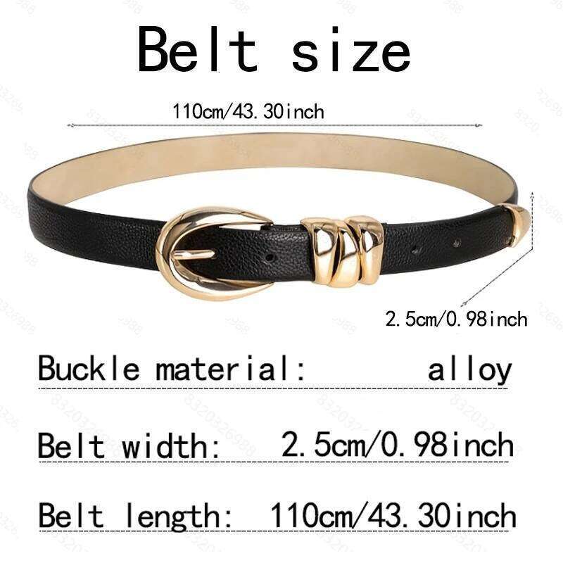 New Luxury Women's Leisure Fashion High-quality Golden Buckle Belt Design Waist Strap BeltSuitable for Jeans and SkirtsIdeal Gift Y260225