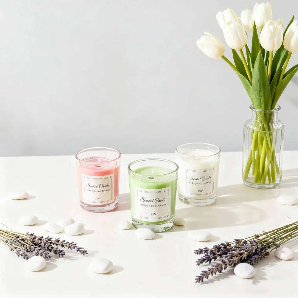 2026 NEW Premium Box Glass Handmade Soy Wax Smokeless Creative Aromatherapy Candle Companion Gift H260225