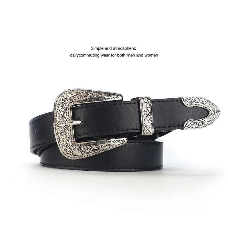 A men's and women's all-purpose european-style retro casual buckle belt Y260225