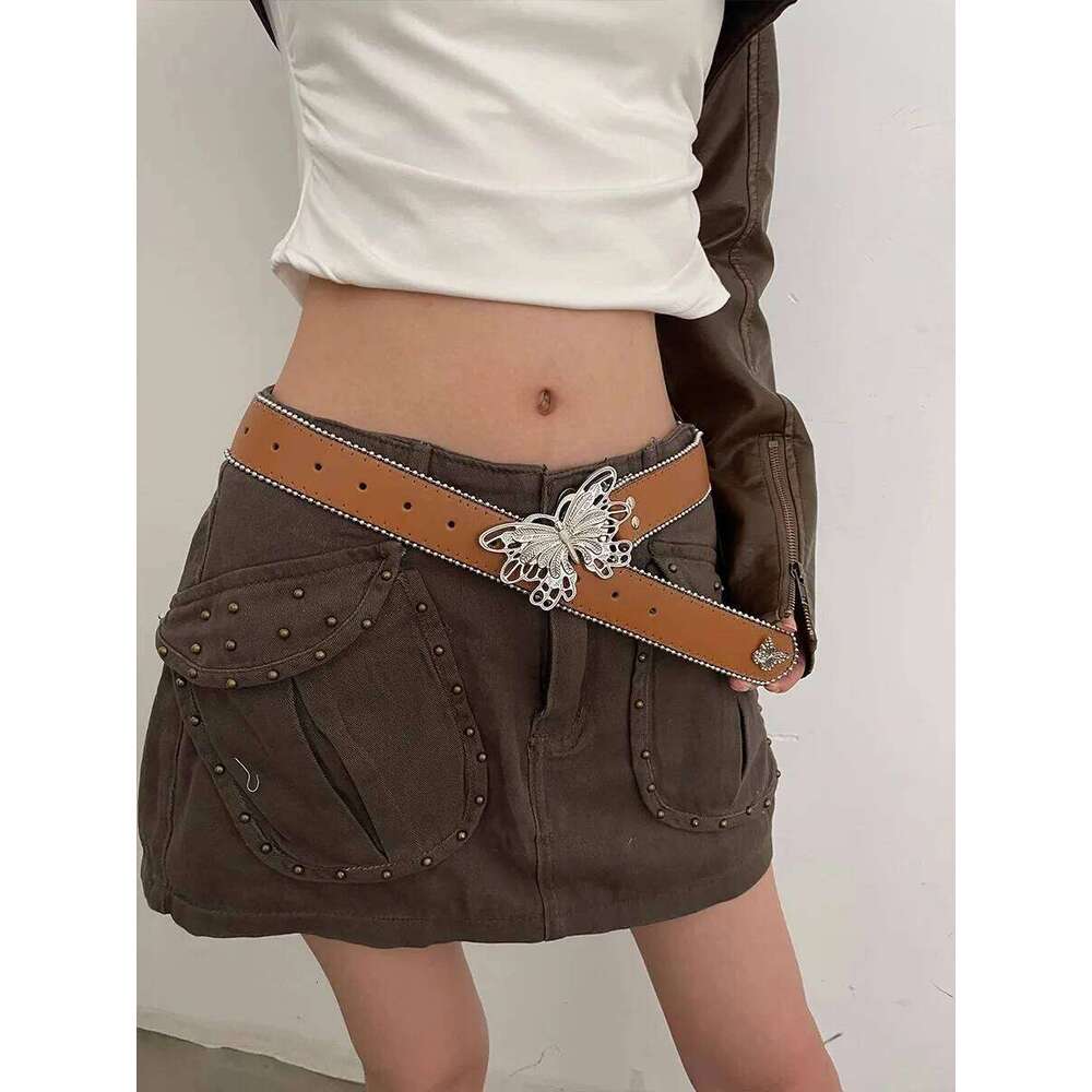 Barbie Pink Millennial Spice Y2K N Girdle 2024 New Butterfly With Jeans Belt Y260225