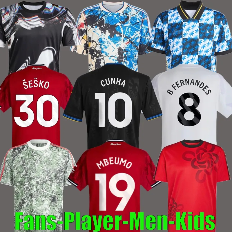 25 26 Manchest er United Soccer Jerseys GARNACHO HOJLUND MARTINEZ CASEMIRO football shirt B. FERNANDES men kids kits MAINOO ZIRKZEE AMAD YORO Onana 16-28 3XL 4XL