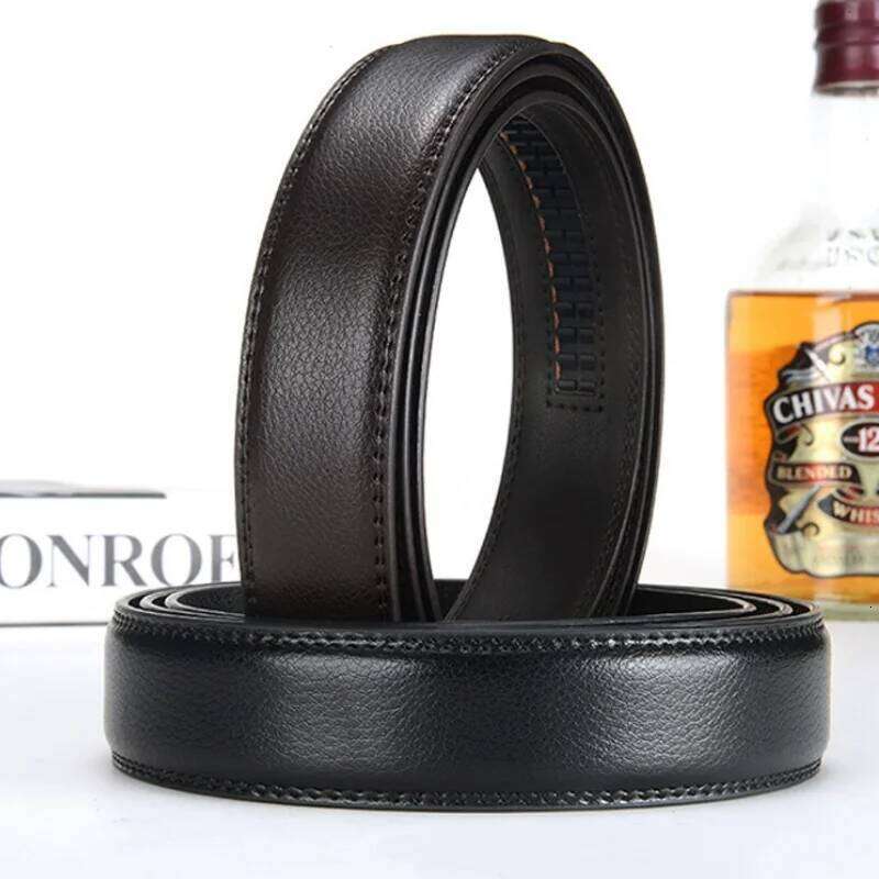 2025 Leather Men's 3.5cm Belt with High Quality Alloy Automatic Buckle Unisex Classic Business Belts for Jeans Y260225