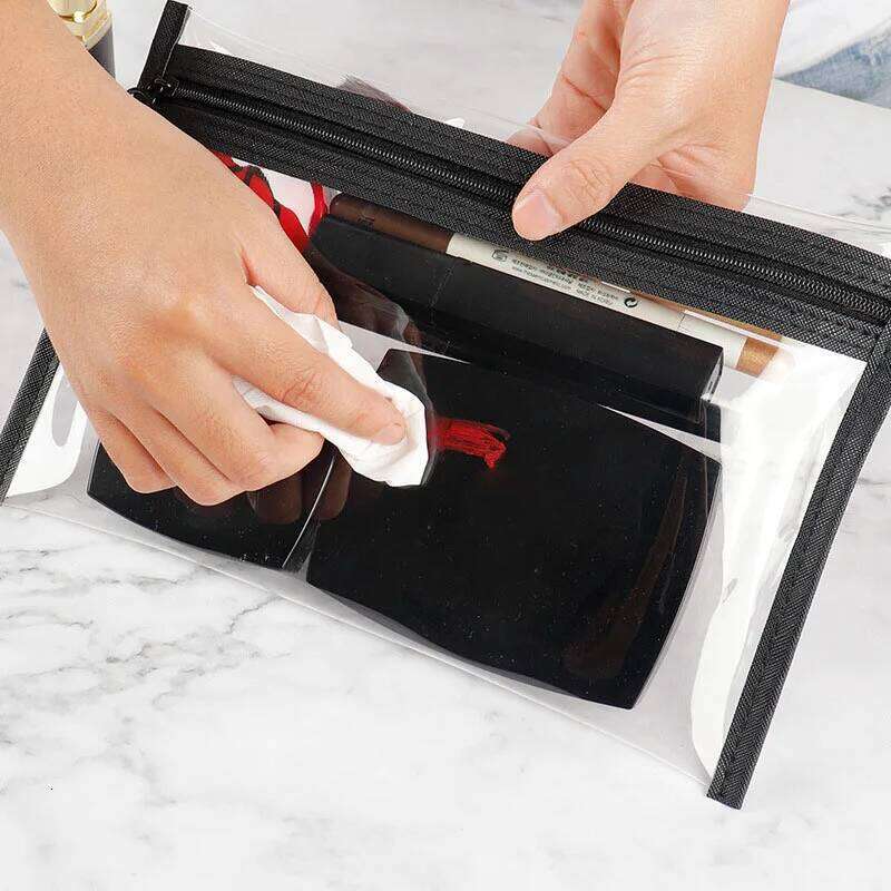 Wash Transparent Cosmetic for Women Clear Zipper Travel Female Makeup Brush Holder Organizer Toiletry Bag Clutch 26Y0225