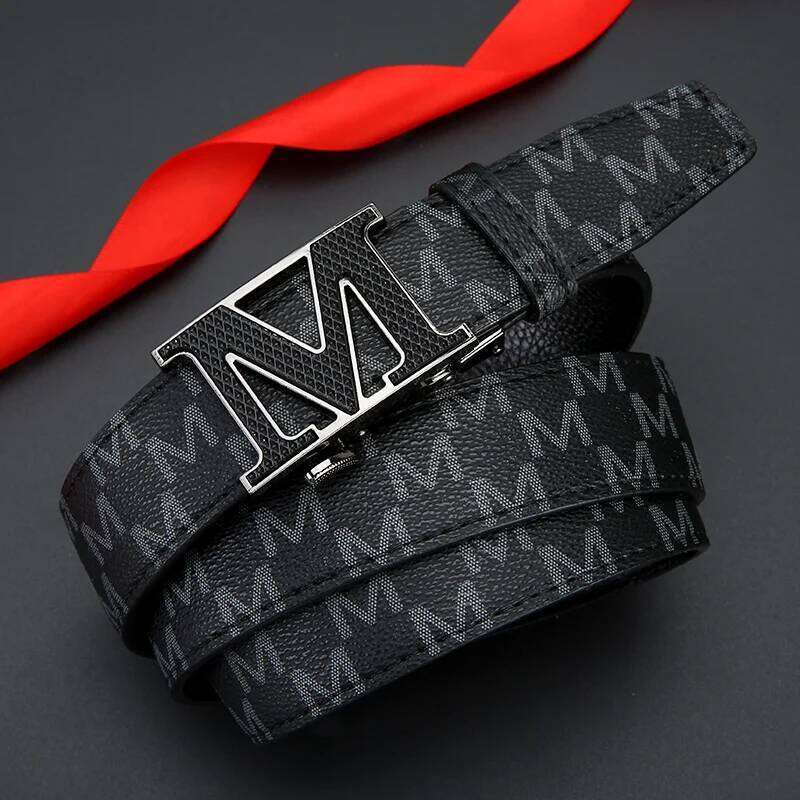 Real leather luxury automatic buckle fashion trend business and women's universal jeans versatile belt for men Y260225