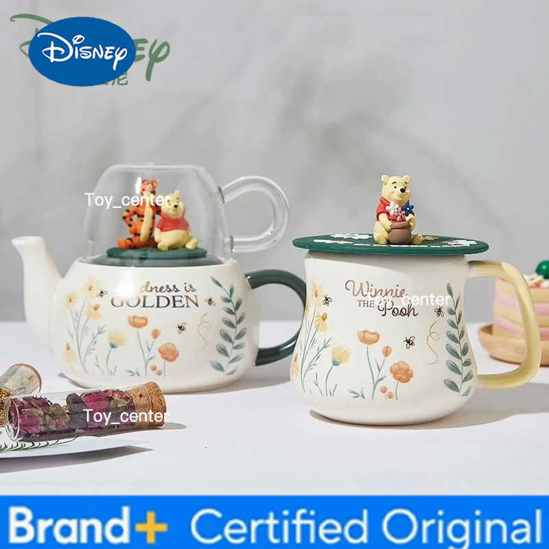 New Disney Tigge Winnie The Pooh Tea Pot With Tea Cup Coffee Brewing Cup Ceramic Material Electric Pottery Heating Birthday Gift H260225