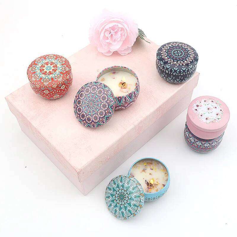 Retro Style Canned Soy Wax Candles for Daily Use Wedding and Birthday Gifts Home Decoration H260225