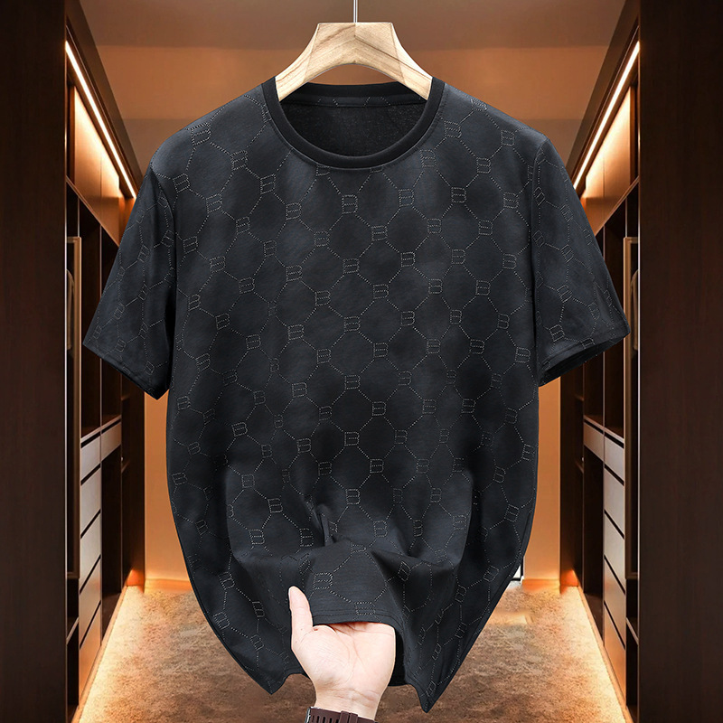 Luxury Brand Designer Clothes Men's Plus Size T-Shirt Loose Fit Summer 24 New European Style Resin Craft Extra Large Casual Men's Fashion Tr