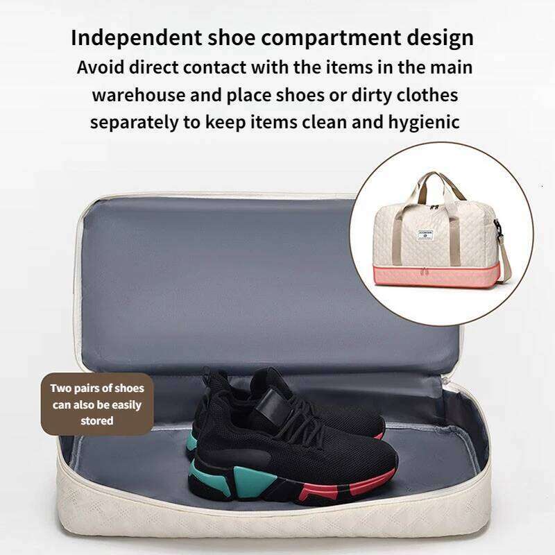 Waterproof And Wear-resistant Gym Tote Bags, Lightweight Luggage Bag, Large Capacity Travel Duffle Dry Wet Separation Bag Y260225