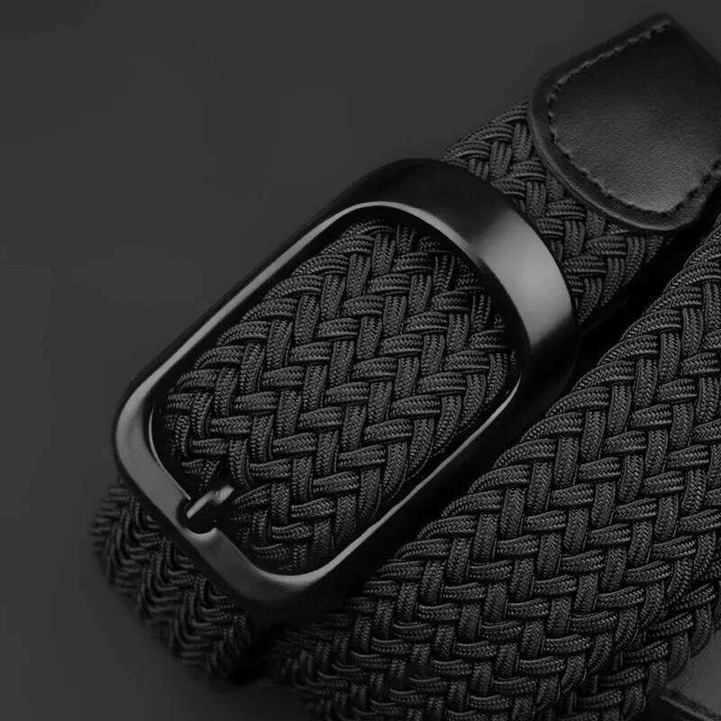 Non-hole Punch-free MEN'S AND WOMEN'S Woven Elastic Stretch Canvas Female Korean Style Versatile Student Pants Belt Y260225