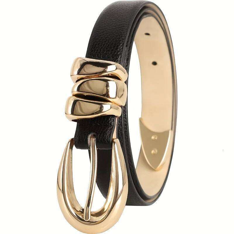 New Luxury Women's Leisure Fashion High-quality Golden Buckle Belt Design Waist Strap BeltSuitable for Jeans and SkirtsIdeal Gift Y260225