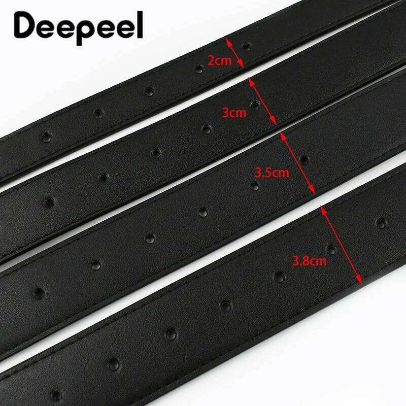 20-38mm Black Cowskin Belt Men No Buckle Belts Strip High Quality Business Waitband Pants Waist Strap Leather Craft Accessories Y260225