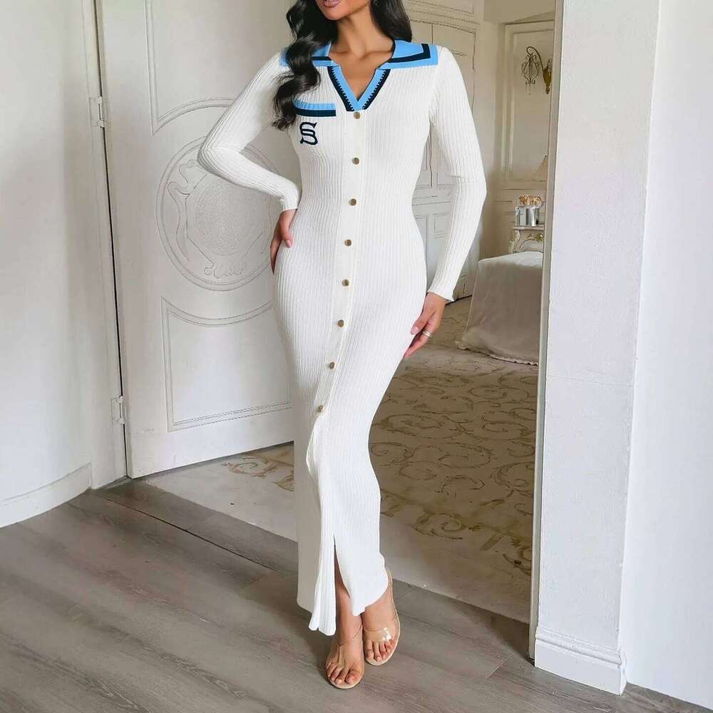 YuooMuoo Brand Women 2025 New Fashion Y2K Embroidery Long Sleeve Bodycon Sweater Dress Elegant Lady Party Vestidos XJ260225