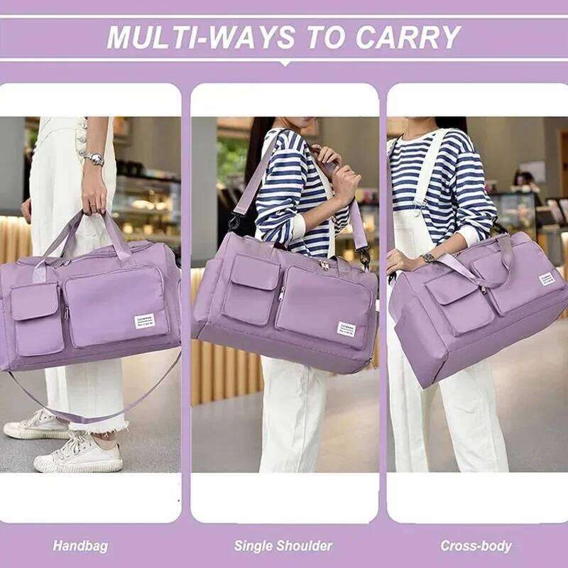 Travel Large Capacity Weekender Carry On Duffle with Shoe Compartment Sports Fitness Bags for Women Shoulder Bag Y260225