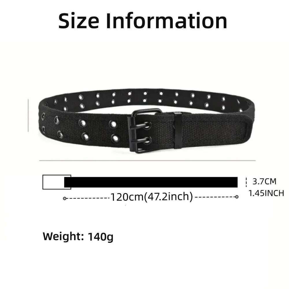1pc Men's Double Hole Pin Buckle Belt, Outdoor Sports, Suitable For Both Men And Women Y260225