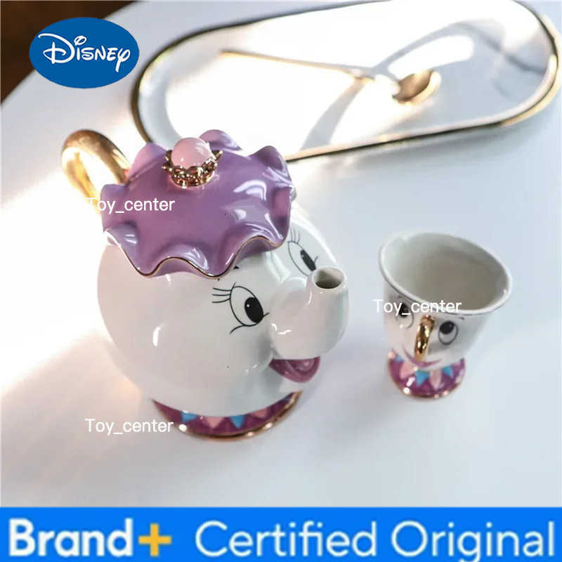 Disney Teapot Cute Cartoon Beauty And The Beast Coffee Pots Mug Mrs Potts Chip Cup Tea Cup Pots One Tea Sets Gift Droshipping H2602251