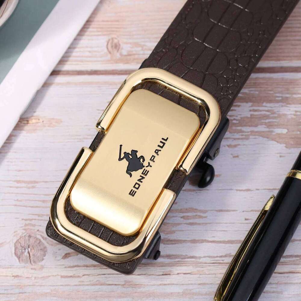 Leather Automatic Buckle Belt Adjustable Formal Casual Dual Use Texture Father's Day Gift for Stylish Men's Wear Y260225