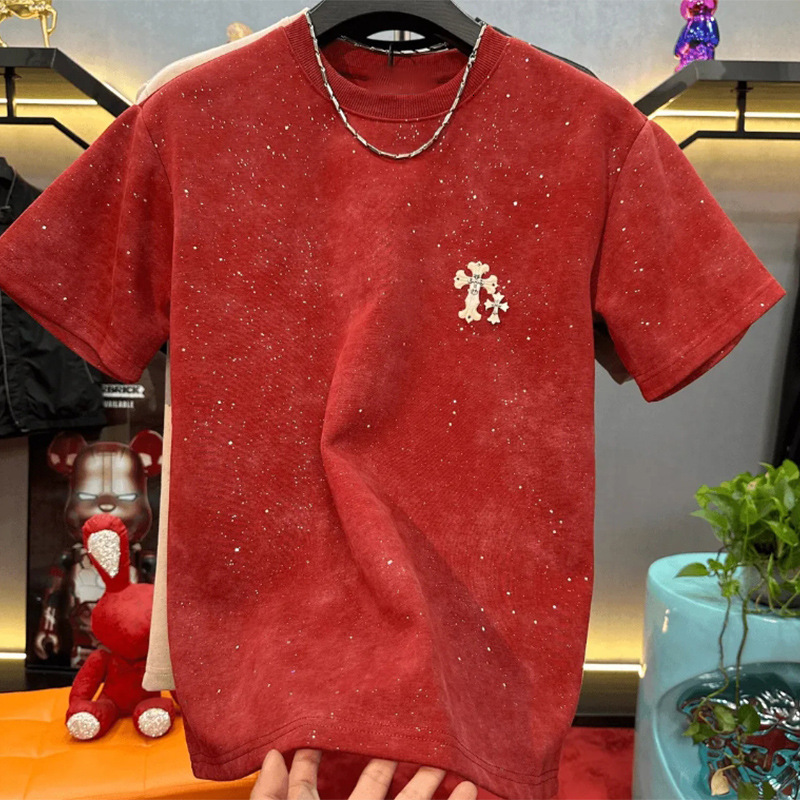 New Fashion Star T-shirt Pattern Round Neck Short Sleeve Lightweight Outdoor Sports T-shirt Summer Shirt Sweat Absorbent Tight High Quality Clothing F