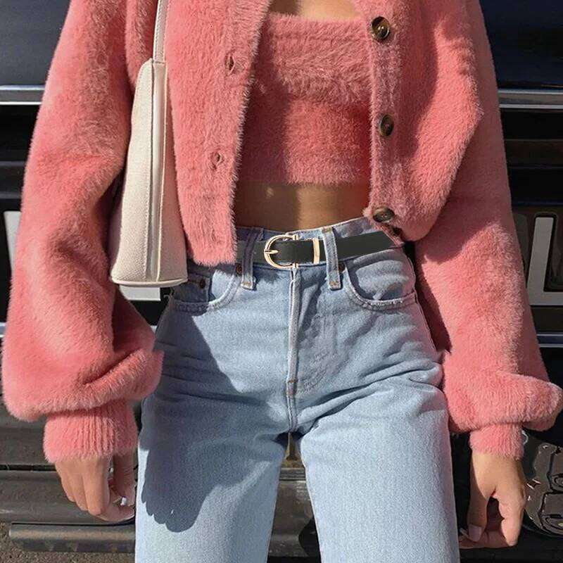 2023 Women New PU Leather Simple Metal Buckle Belt Girls Dress Jean Pants Waistband Belts for Lady Luxury Designer Brand Y260225