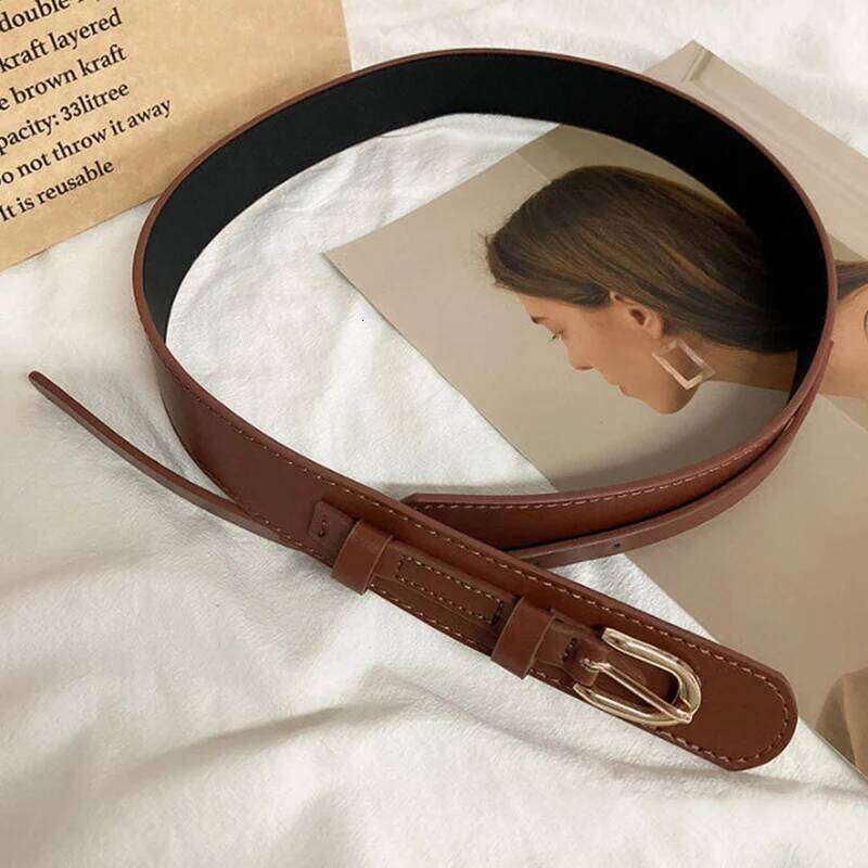 Retro Metal Buckle PU Leather Women Belt All-match Ins Skinny Waist Straps Lady Female Dress Coat Decorative Waistband Y260225