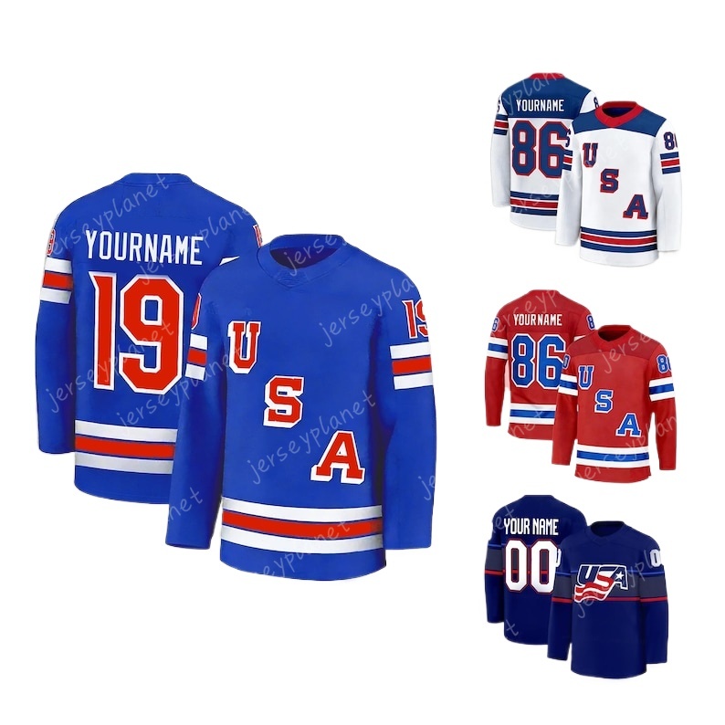 USA 2026 Hockey Jersey Matthew Tkachuk Clayton Keller J.T. Miller Jason Robertson Tage Thompson Cole Caufield Jack Eichel for men women youth shxinet style new hot fans
