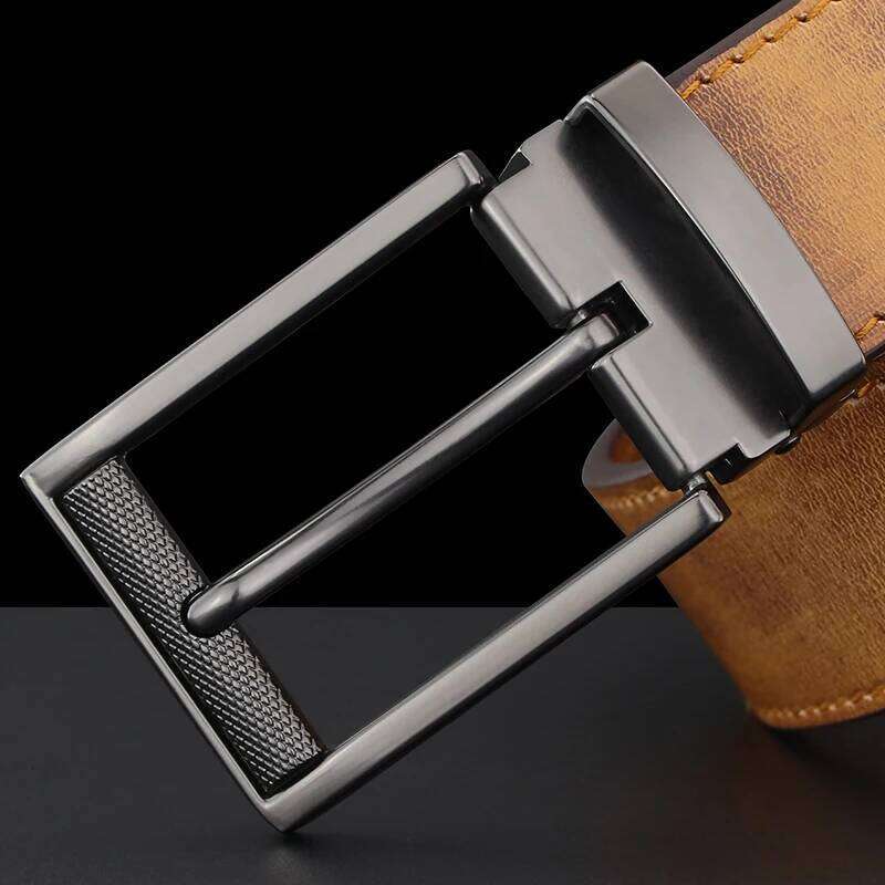 Retro belts designer high quality boys fashion pin buckle Khaki genuine leather men luxury brand jeans cintos masculinosB772 Y260225