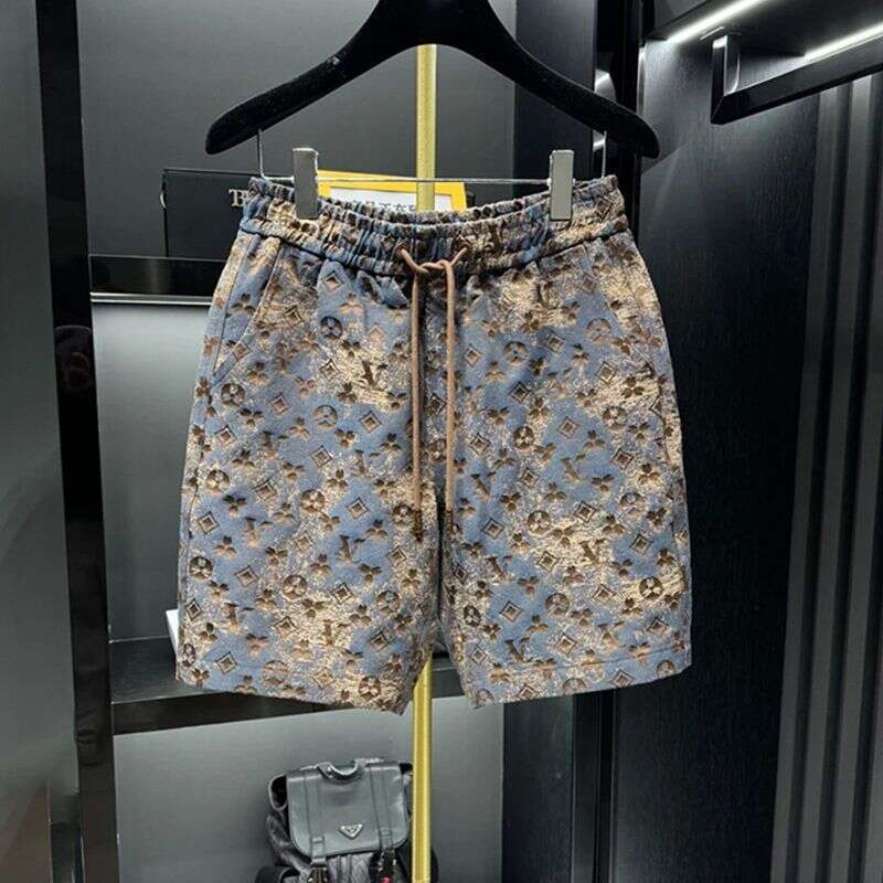 Men's Dopamine Light Luxury Summer Printed Fashion Trend Versatile Casual Stylish New Short Beach Pants