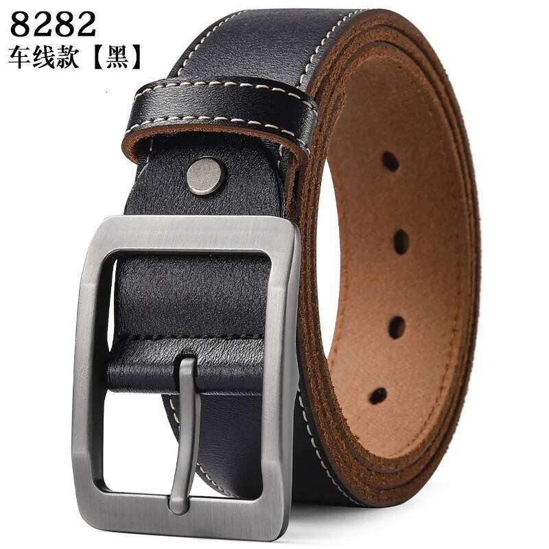 High Quality Pin Buckle Wais Straps Men's 105-140 150 160 170cm Plus Size Genuine Leather Belt Jeans Cowskin Casual Waistband Y260225