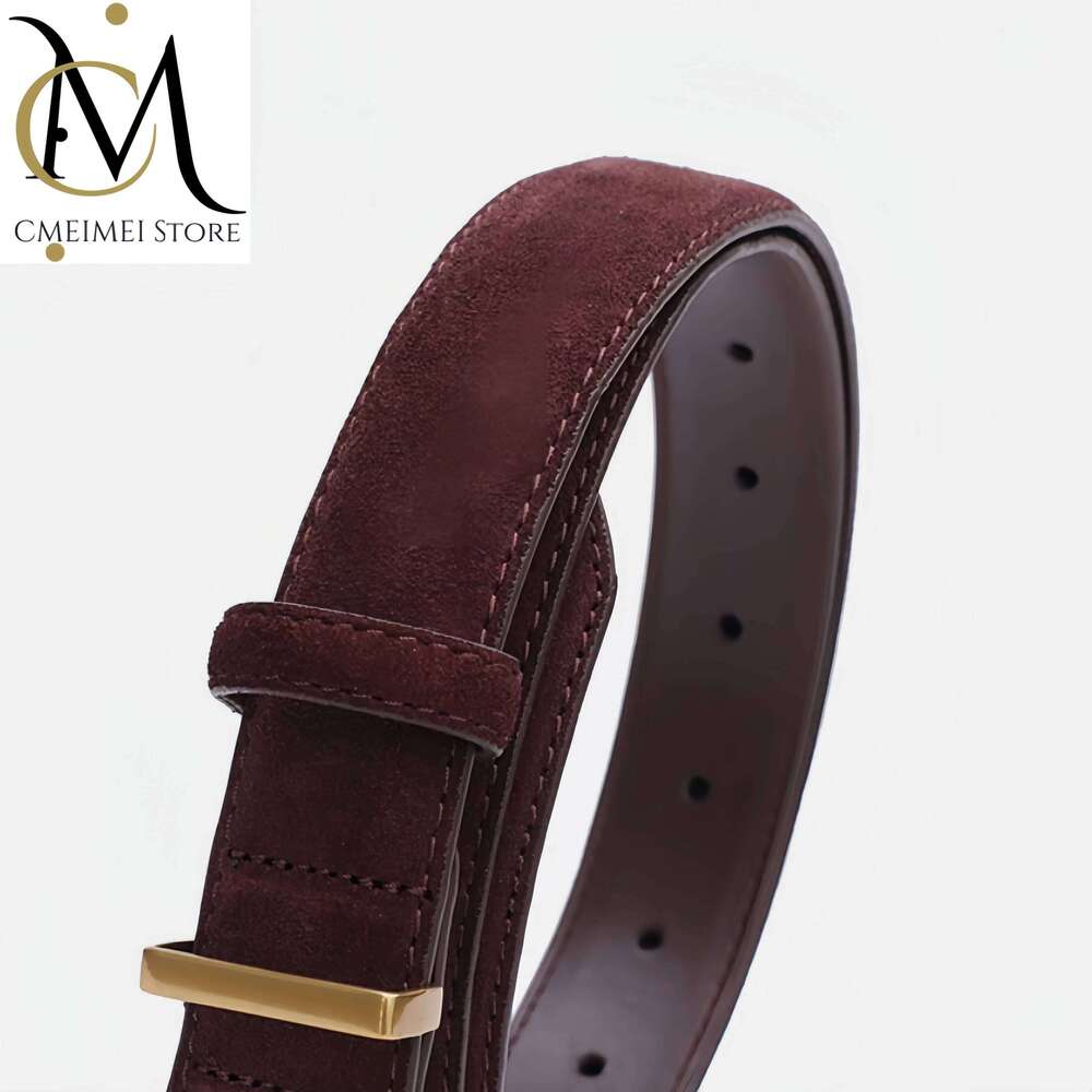Trendy Cowhide Suede Belt for Women Casual Jeans Dress, Genuine Leather Belts with Square Alloy Buckle Waistband Y260225