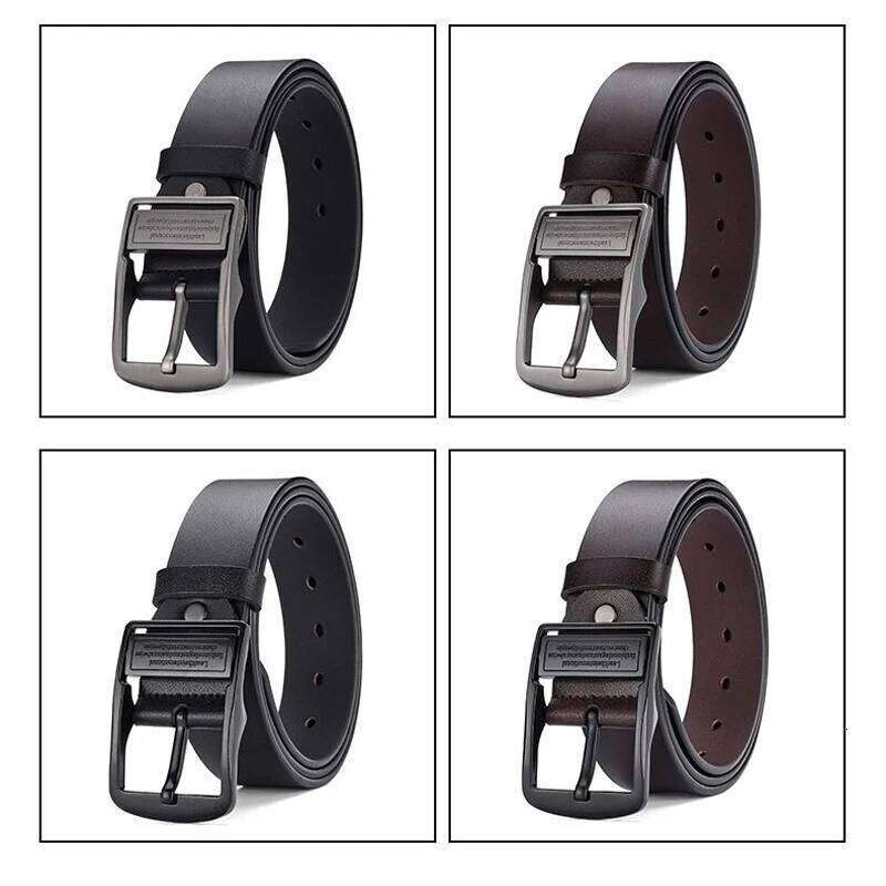 New in Luxury Leather Men's Belt Fashion Metal Alloy Pin Buckle Adult Casual Business Waist Strap for Jeans Y260225