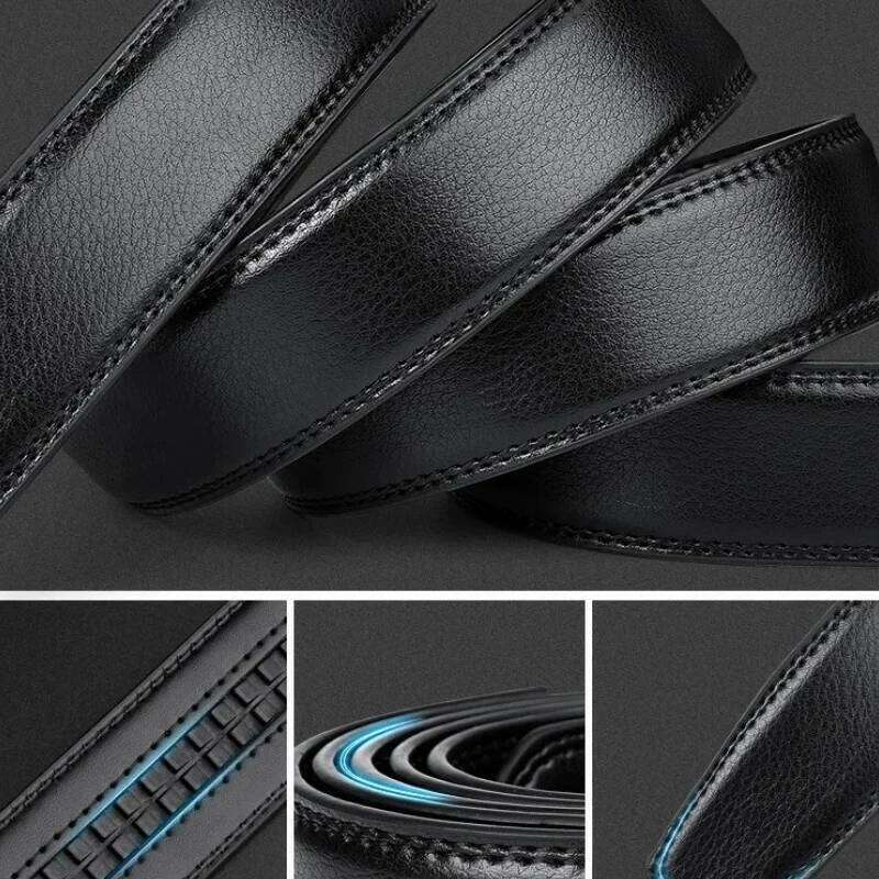 2025 Leather Men's 3.5cm Belt with High Quality Alloy Automatic Buckle Unisex Classic Business Belts for Jeans Y260225