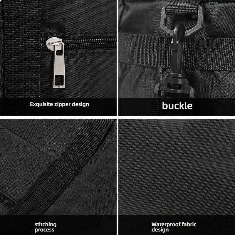 Waterproof Foldable Large Capacity Travel Storage Bag - Portable Clothing Organizer with Luggage Handle Sleeve, Suitcase Overlay Y260225