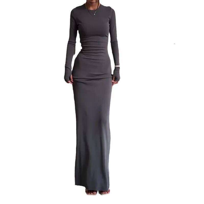 Women's Dress, Fashionable, Sexy, Tight Fitting, Hip Hugging, Comfortable, Solid Color, Long Style, Spring New Item XJ260225