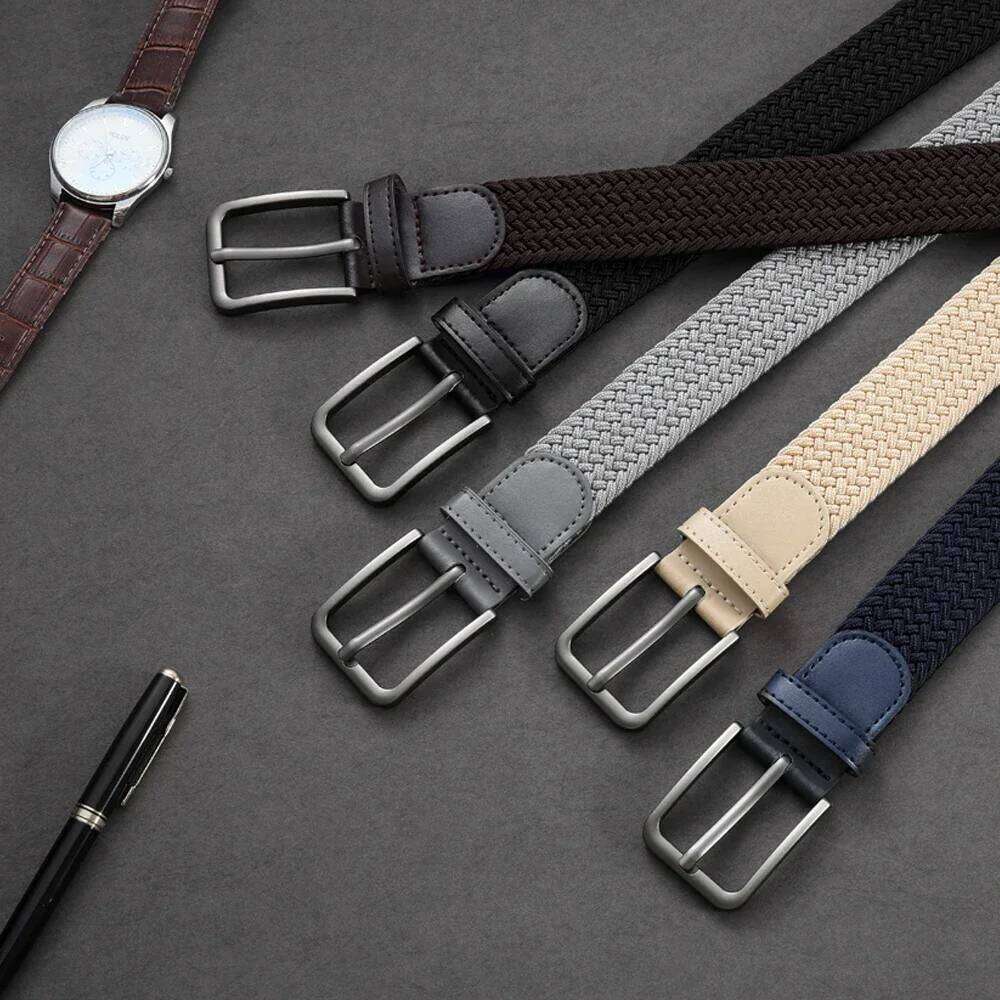 Men's Elastic Belts Unisex Casual Woven for Men Outdoor Rock Climbing Training Work with Jeans Belt of Women 115cm Y260225