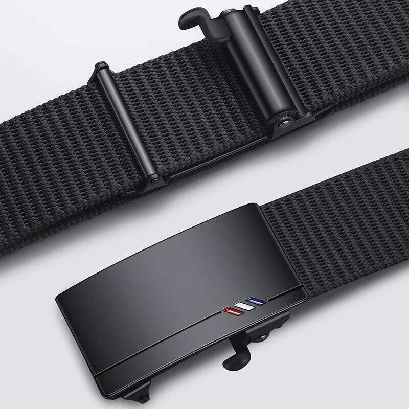 2pcs Fashion Men's Canvas Woven Waistband Automatic Buckle Casual Soft Versatile Jeans Belt Accessories Y260225