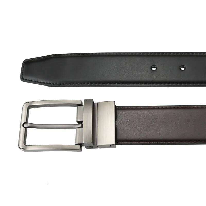 Genuine Leather Double sided belt Men Laser engraving Luxury Strap Male Belt New Fashion Retro pin buckle High Quality Y260225