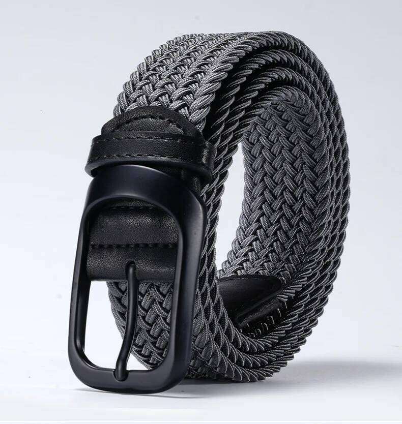 Unisex Elastic Stretch Non-Perforated Woven Canvas Korean Style Versatile Student Belt, Lightweight and Invisible Design Y260225