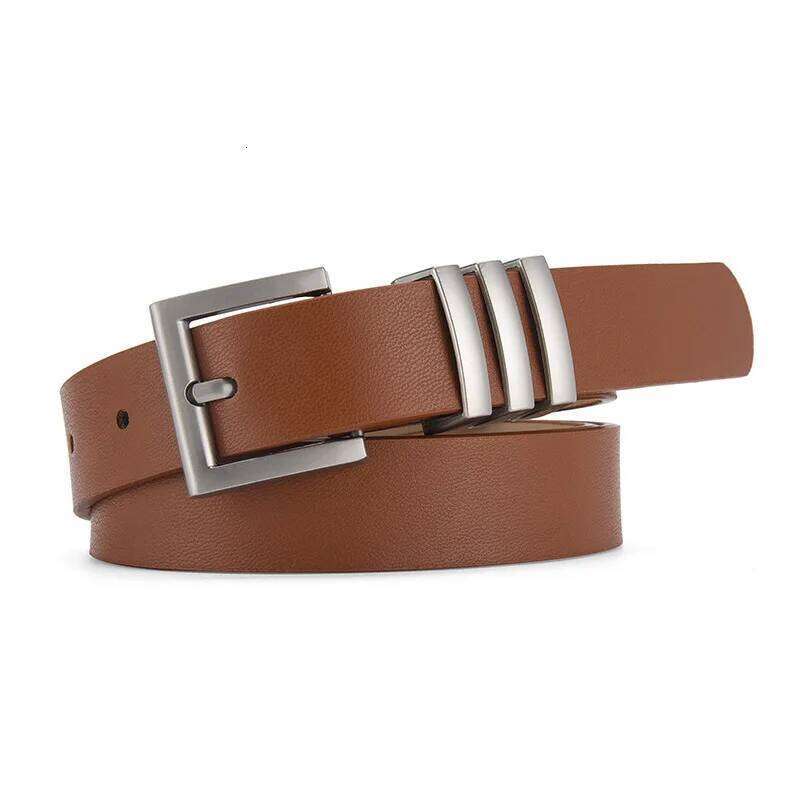 2023 New Fashion Gold Siliver Square Pin Buckle Belts for Women Black Brown Female Waistband Ladies Dress Jeans Adjustable Belst Y260225