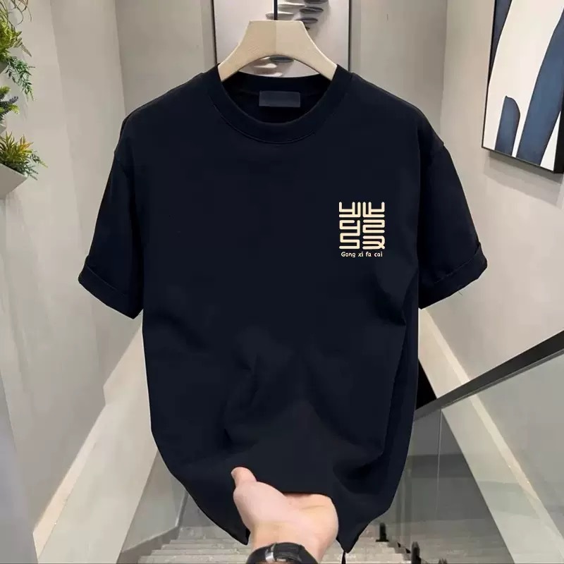 2026 New Design Men's Short-sleeved T-shirt For Outdoor Fashion, Casual, Business, Luxury, High-end, Versatile And Basic Round-neck Shirt Top