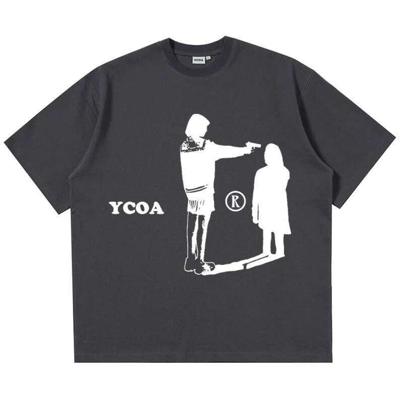 Men T-Shirt Cotton Oversized Graphic Y2k Streetwear Short Sleeve Harajuku Tops Korean Fashion Gothic Grunge Aesthetic Clothing H260225