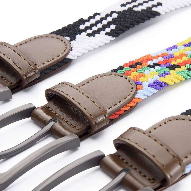 Colored Woven Elastic Belt With Shorts Casual Pants Fashionable Men Women Universal Waist Accessories Wholesale Direct Sales Y260225