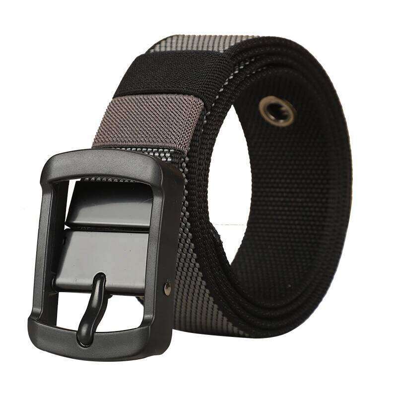 New canvas waist men's needle buckle leather belt nylon woven workwear casual tactical young teenagers students Y260225