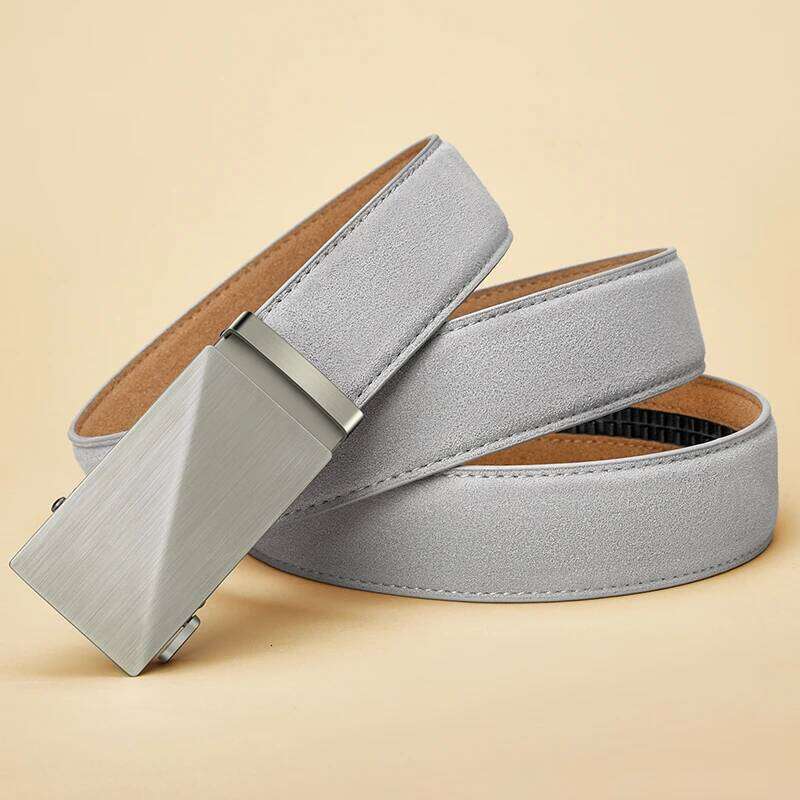 Men's fashionable business belts Genuine luxury brand metal alloy buckle High quality soft belt with casual pants jeans Y260225