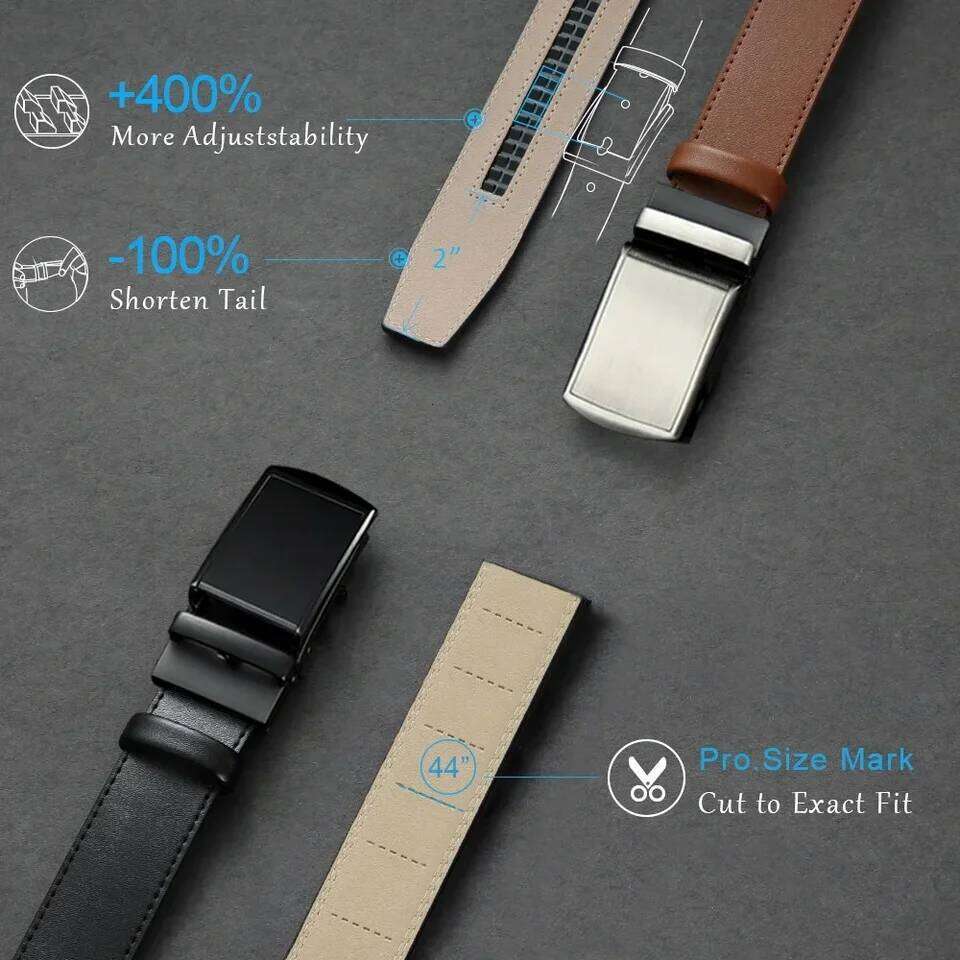 New Mens Genuine Leather Luxury of Men Male Metal Automatic Buckle Designer High Quality Waist Belt Black Y260225