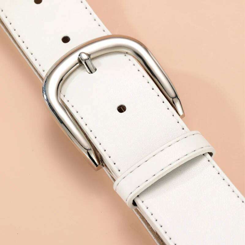 New Simple Women's Needle Buckle Versatile for Daily Use Korean Edition Ins Style White Fashion Decoration Jeans Belt Y260225