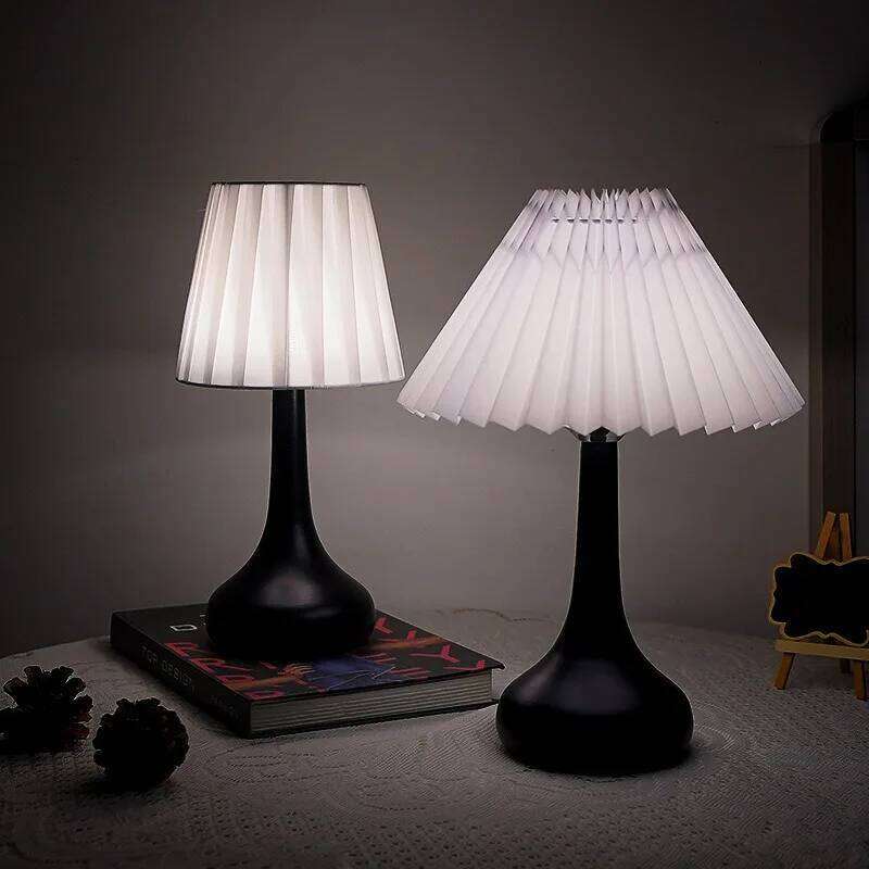 Nordic Retro Bedroom Bedside Dormitory Study Night Light Luxury American Desk Lamp Cream Style Creative Gift H260225