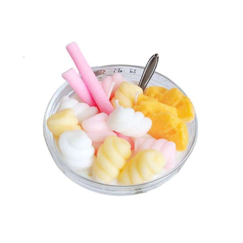 Marshmallow Fruit Cup Scented Candle - Soy Wax Handmade Fragrance Ornament Dessert Theme Birthday Gift W260226