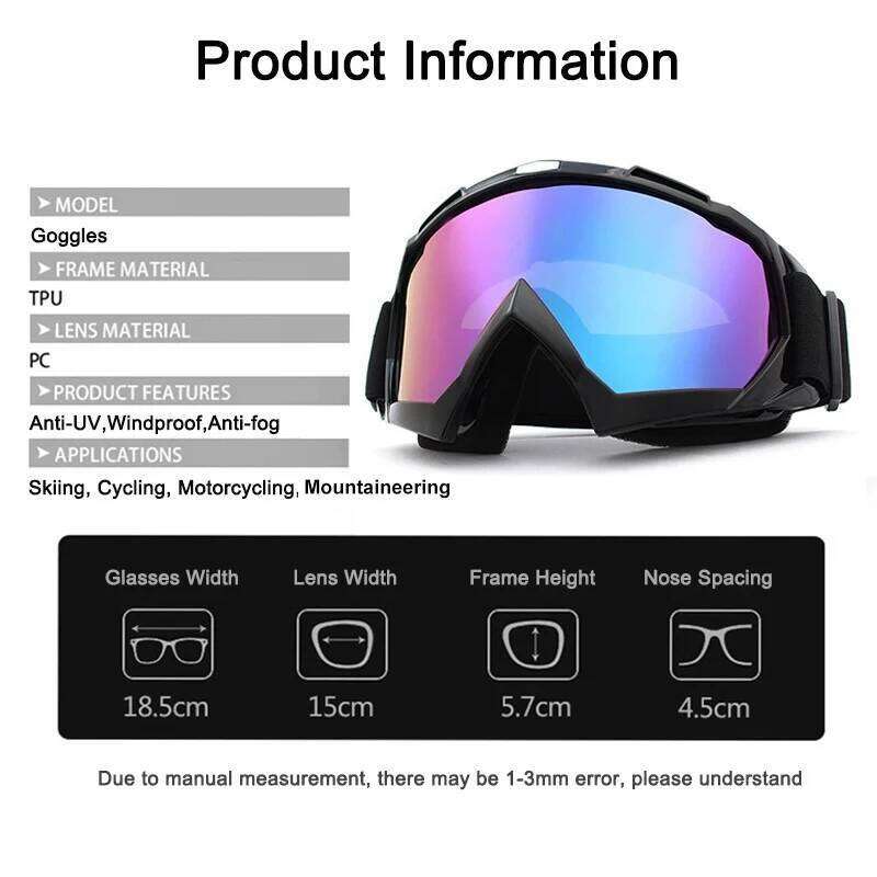 Skiing Windproof Cycling Motorcycle Anti-Fog Ski Goggles Snowmobile Eyewear Outdoor Sport Snow Snowboard Glasses Z260225
