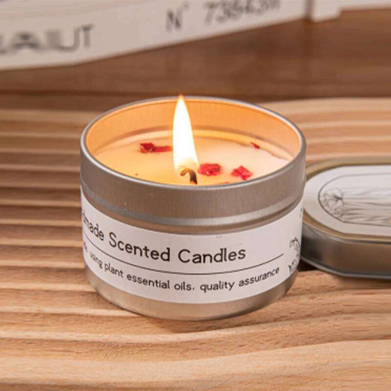 Dried Flower Tin Candle Set - Wedding Favors With Crystal Stone Aromatherapy -Christmas Gift Scented Candles For Hotels & Events W260226
